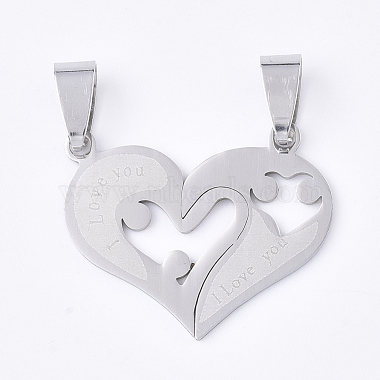 Stainless Steel Color Heart Stainless Steel Pendants