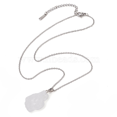 Colliers avec pendentif en forme de pépite de cristal de quartz naturel(NJEW-JN04507-05)-5