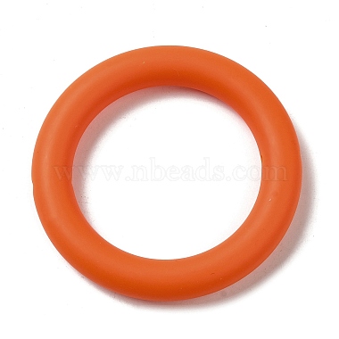 Dark Orange Round Silicone Beads
