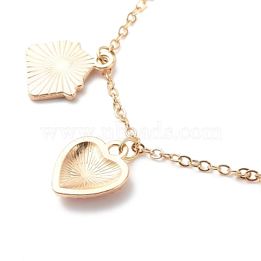 Mot amour coeur papillon alliage émail bracelet à breloques avec perles de résine(BJEW-JB08677)-6