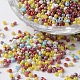 12/0 Opaque Colors Rainbow Plated Round Glass Seed Beads(SEED-K003-2mm-M02)-1