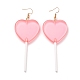 Transparente herzförmige Lollipop-Ohrringe für Damen(EJEW-Z015-05D)-1