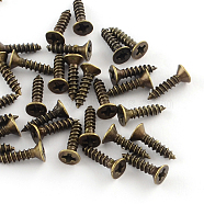 Iron Screws Findings, Antique Bronze, Pin: 2.5mm, 10x4mm(X-IFIN-R203-32AB)