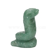 Natural Green Aventurine Carved Snake Figurines, for Home Desktop Decoration, 40mm(PW-WGA1AFF-05)