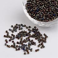 12/0 Iris Round Glass Seed Beads, Colorful, 2mm, Hole: 1mm, about 3304pcs/50g(X-SEED-A009-2mm-602)