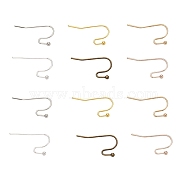 Iron Earring Hooks, Ear Wire, Mixed Color, 16x21mm, 6 colors, 10pcs/color, 60pcs/box(IFIN-CJ0001-30)