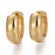 Brass Huggie Hoop Earrings, Long-Lasting Plated, Ring Shape, Real 18K Gold Plated, 14x5mm, Pin: 1mm(EJEW-F260-04G)