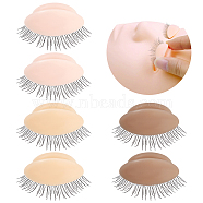 6 Pairs 3 Colors Silicone Replacement Eyelids For Mannequin Head Eyelids, with Lashes for Lash Practice Eyelash Extensions, Mixed Color, 1.4x2.5x1.3cm, 2 pairs/color(MRMJ-GA0001-20)