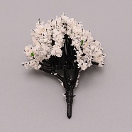 Plastic Model Ornament, Tree, for Desk Home Decoration, White, 40~42x30~37mm(AJEW-WH0254-19B)