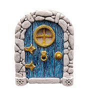 Dollhouse Wood Fairy Garden Door, Light Sky Blue, 100x70x10mm(PW-WG12545-12)