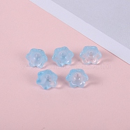 Glass Beads, Lily Flower, Light Sky Blue, 12x8mm, Hole: 1.4mm(GLAA-YW0003-37G)