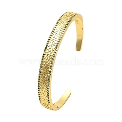 Brass Pave Green Cubic Zirconia Open Cuff Bangles for Women, Real 18K Gold Plated, 3/8 inch(0.85cm), Inner Diameter: 2-1/2x1-7/8 inch(6.35x4.85cm)(BJEW-M312-01B-G)