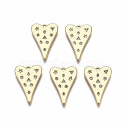 5Pcs Brass Micro Pave Clear Cubic Zirconia Pendants, Nickel Free, Heart, Real 18K Gold Plated, 20x13.5x1.5mm, Hole: 1.2mm(KK-SZ0004-22)