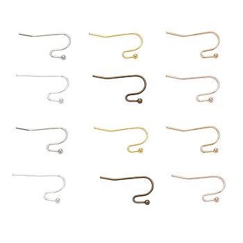 Iron Earring Hooks, Ear Wire, Mixed Color, 16x21mm, 6 colors, 10pcs/color, 60pcs/box