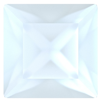 Preciosa&reg MAXIMA Crystal Fancy Stones, Czech Crystal, 435 23 615 Square, Dura Foiling, 01000 White Opal, 6x6mm