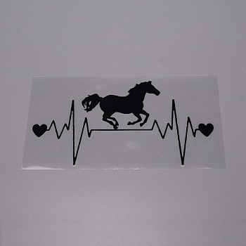 Waterproof 3D Plastic Wall Stickers, with Adhesive Tape, For Car Decorations, Horse, Black, 11.5x21.7x0.01cm