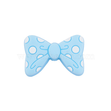 Light Sky Blue Bowknot Silicone Beads