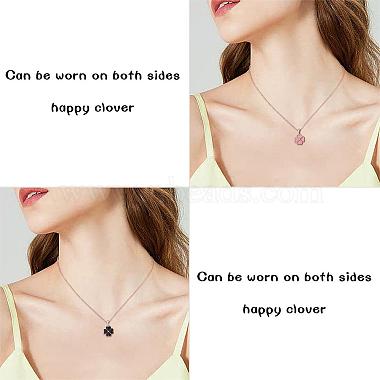 Four Leaf Clover Pendant Necklace Sterling 925 Silver Lucky Four Leaf Clover Necklace Adjustable Temperature-sensitive Color Changing Pendant Necklaces Jewelry Gift for Women(JN1087A)-5