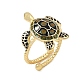 Brass Enamel Cuff Open Rings(KK-CBA0419-02G)-4