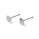 316 Surgical Stainless Steel Flat Round Blank Peg Stud Earring Settings(STAS-R073-02)-1