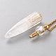 Natural Quartz Crystal Openable Perfume Bottle Pendant Necklaces(NJEW-H216-05G)-3