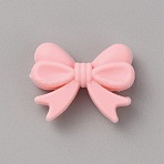 Bowknot Silicone Beads, Pink, 21x28x9.5mm, Hole: 2mm(SIL-WH0010-24)