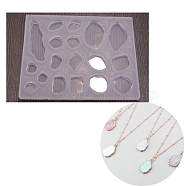 DIY Gemstone Nugget Shape Silicone Molds, Resin Casting Molds, For UV Resin, Epoxy Resin Craft Making, White, 107x138x9mm, Inner Diameter: 12~59x12~25mm(X-DIY-C048-01)
