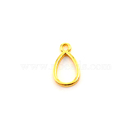 Alloy Open Back Bezel Pendants, for DIY UV Resin, Epoxy Resin, Pressed Flower Jewelry, Cadmium Free & Lead Free, Teardrop, Golden, 15x9x2mm, Hole: 1.6mm(FIND-WH0094-91G)