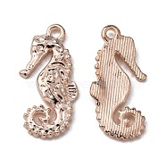 Tibetan Tibetan Style Alloy Pendants, Cadmium Free & Lead Free, Sea Horse, Rose Gold, 25x12.5x2mm, Hole: 1.6mm, about 735pcs/1000g(TIBE-31215-043RG-RS)