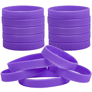 Flat Plain Silicone Cord Bracelet for Men Women, Medium Purple, Inner Diameter: 2-1/2 inch(6.5cm)(BJEW-WH0016-32E)