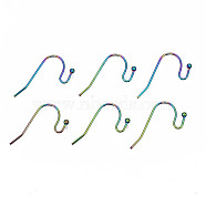 304 Stainless Steel Earring Hooks, Ear Wire, Rainbow Color, 20~21x15mm, Hole: 2mm, 21 Gauge, Pin: 0.7mm(STAS-N098-011)