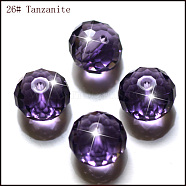 Imitation Austrian Crystal Beads, Grade AAA, Faceted, Rondelle, Blue Violet, 8x5.5mm, Hole: 0.9~1mm(SWAR-F068-6x8mm-26)