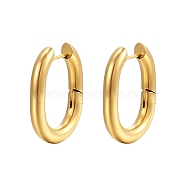 304 Stainless Steel Hoop Earrings, Oval, Golden, 26x20x4mm(PW-WG61766-01)