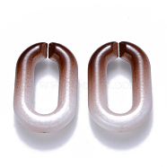 Two Tone Opaque Acrylic Linking Rings, Quick Link Connectors, for Cable Chains Making, Oval, Camel, 31x19.5x5.5mm, Inner Diameter: 19.5x7.5mm(OACR-S036-006A-M02)