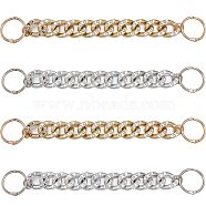 4Pcs 2 Colors Acrylic & Rhinestone Curban Chains, with Loose Leaf Ring, for DIY Shoes Decoration, Mixed Color, 235mm, 2pcs/color(DIY-GF0007-02)