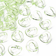 Transparent Acrylic Linking Rings, Quick Link Connectors, for Cable Chains Making, Twisted Oval, Light Green, 19x16.5x2.5mm, Inner Diameter: 7x11mm, about 1060pcs/500g(MACR-S373-99-B06)