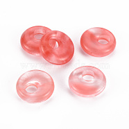 Cherry Quartz Glass Pendants, Donut/Pi Disc, 17.5~18.5x5.5mm, Hole: 5.5mm(G-T122-67M)