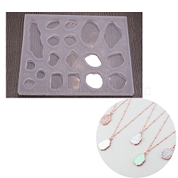 DIY Gemstone Nugget Shape Silicone Molds, Resin Casting Molds, For UV Resin, Epoxy Resin Craft Making, White, 107x138x9mm, Inner Diameter: 12~59x12~25mm(X-DIY-C048-01)