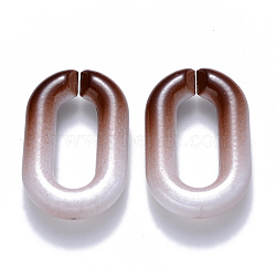 Two Tone Opaque Acrylic Linking Rings, Quick Link Connectors, for Cable Chains Making, Oval, Camel, 31x19.5x5.5mm, Inner Diameter: 19.5x7.5mm(OACR-S036-006A-M02)