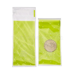 Rectangle Plastic Cellophane Bags, for Lipstick Packaging, Polka Dot Pattern, Lime Green, 13x5cm, Unilateral Thickness: 0.035mm, Inner Measure: 10x5cm, about 96~100pcs/bag(OPC-F004-02D)