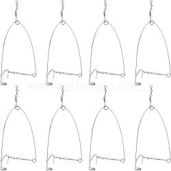 CHGCRAFT 20 Sets Steel Automatic Fishing Hook, with Iron Clips, Platinum, 85x24x6mm, Hole: 4mm, 20set(AJEW-CA0001-73)