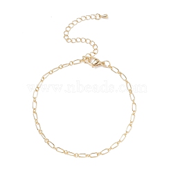 Brass Cable Chain Anklet for Women, Golden, 7-7/8 inch(20.1cm)(AJEW-AN00480)