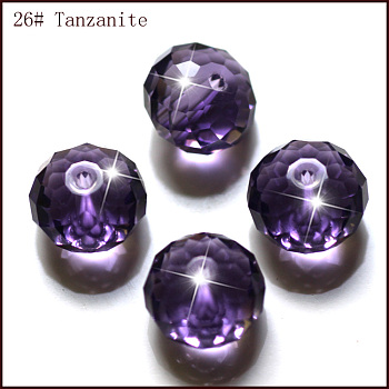 Imitation Austrian Crystal Beads, Grade AAA, Faceted, Rondelle, Blue Violet, 8x5.5mm, Hole: 0.9~1mm