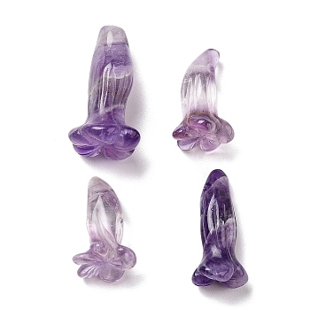 Natural Amethyst Pendants, Flower, 16~20x8~12mm, Hole: 1~1.2mm