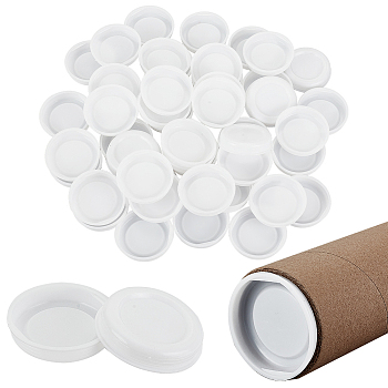 Plastic Bottle Caps, Reusable Sealer Covers, Flat Round, White, 52x11mm, Inner Diameter: 48mm