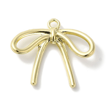 Rack Plating Alloy Pendants, Cadmium Free & Nickel Free & Lead Free, Bowknot, Golden, 20x23x4mm, Hole: 1.6mm