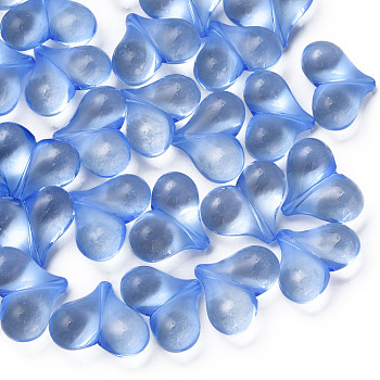 Transparent Acrylic Beads, Heart, Cornflower Blue, 17.5x22x10mm, Hole: 1.4mm, about 260pcs/500g
