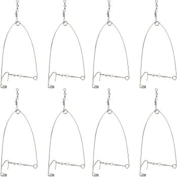 CHGCRAFT 20 Sets Steel Automatic Fishing Hook, with Iron Clips, Platinum, 85x24x6mm, Hole: 4mm, 20set