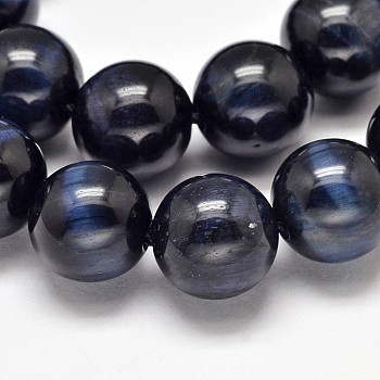 Round Natural Tiger Eye Bead Strands, Dyed & Heated, Above Grade A, 6mm, hole: 1mm, about 63~65pcs/strand, 15 inch