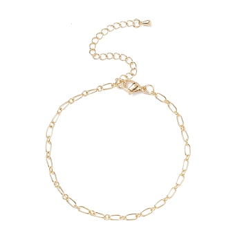 Brass Cable Chain Anklet for Women, Golden, 7-7/8 inch(20.1cm)